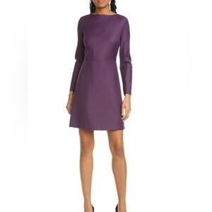 Theory Plum Purple Kamillina Dress Women's Size 16 Virgin Wool Career Modest